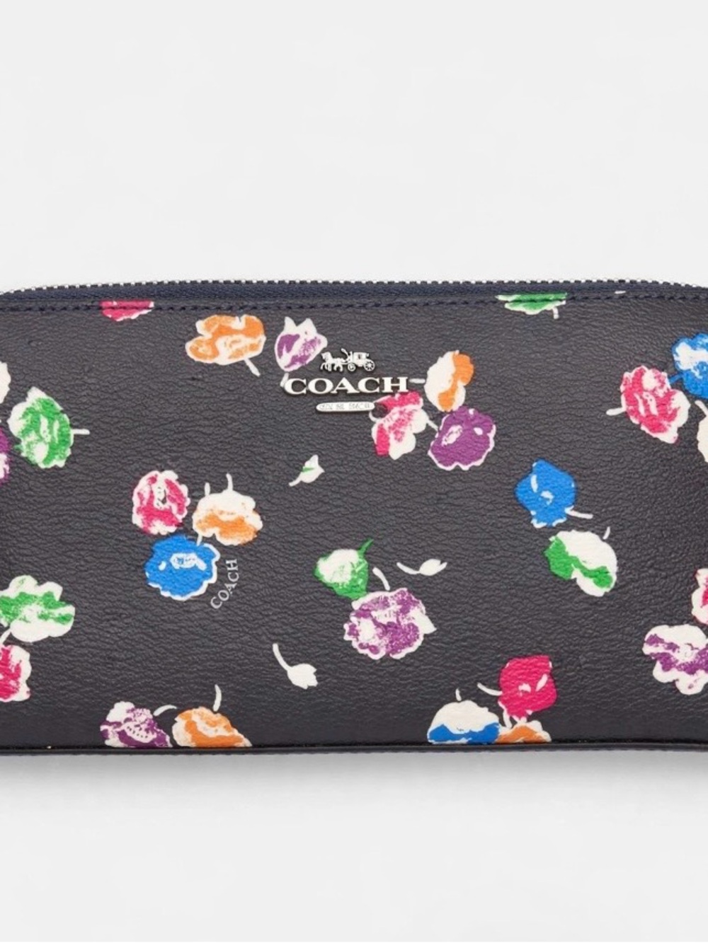 Coach Black Floral Multicolor Leather Tote - Picture 3 of 3
